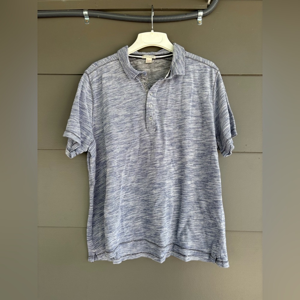 Carbon2Cobalt Blue Heathered Cotton Polo